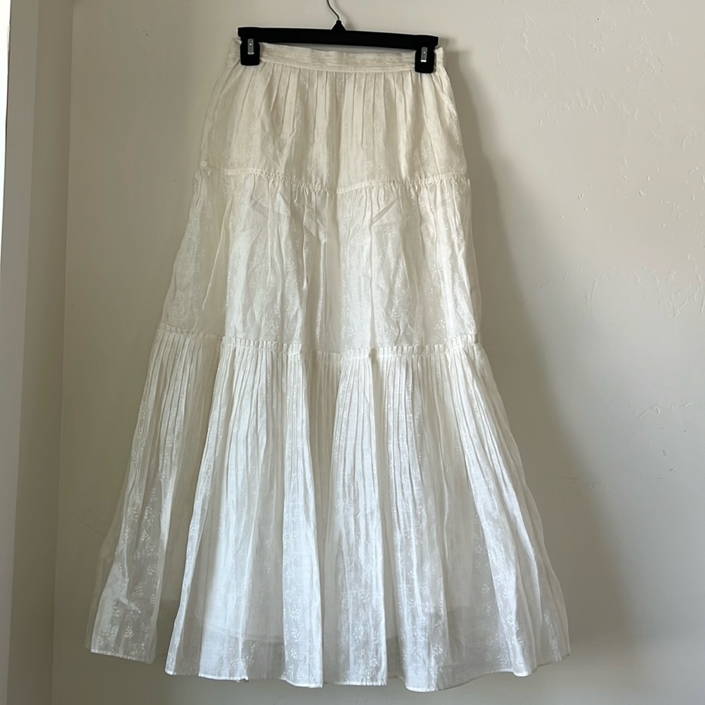 ULLA JOHNSON CREAM MIDI SKIRT